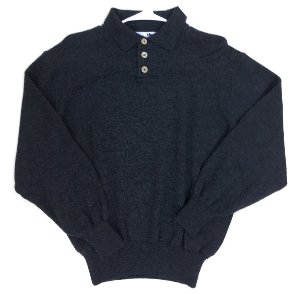 dark gray merino wool sweater medium italy